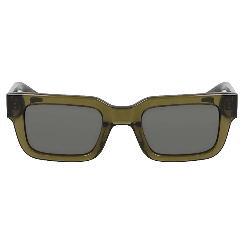 Front view of the Dragon Ezra Sunglasses in Shiy Sap Crystal colourway, unisex's model