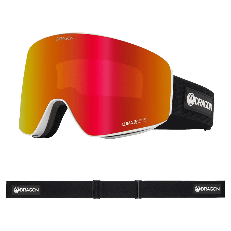 Main view of the Dragon PXV LB Goggle in Icon Red colourway, unisex's model