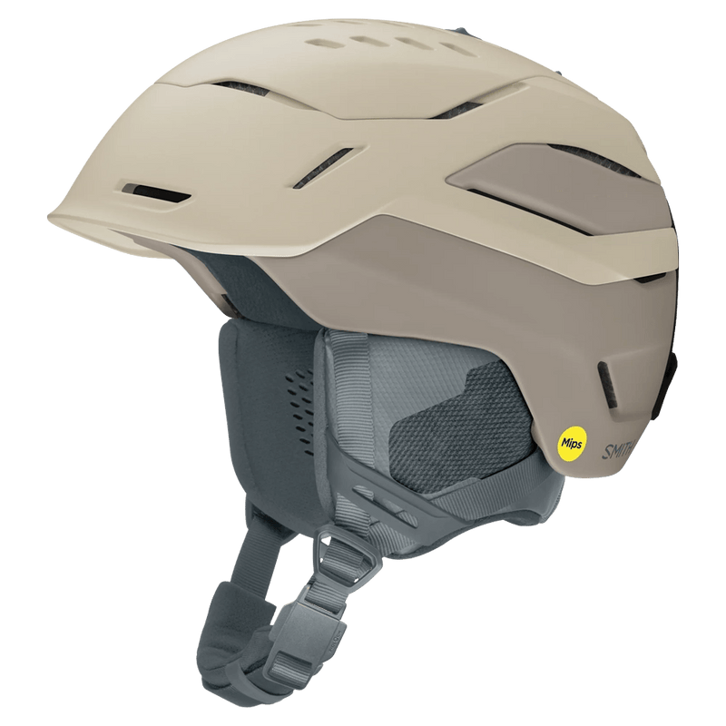 Main view of the Smith Vantage 2 MIPS Helmet in Matte Chalk colourway, unisex's model
