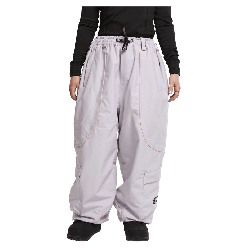 Front close view of women wearing the Rojo Nine Oh Ski Pants - Womens in Thistle.
