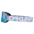 Side view of the Oakley Line Miner XM Goggles in Stonewash, Prizm Sapphire lens, unisex model