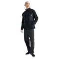 Full-body view of the Burton Cinder Full-Zip Fleece in True Black colourway, unisex's model