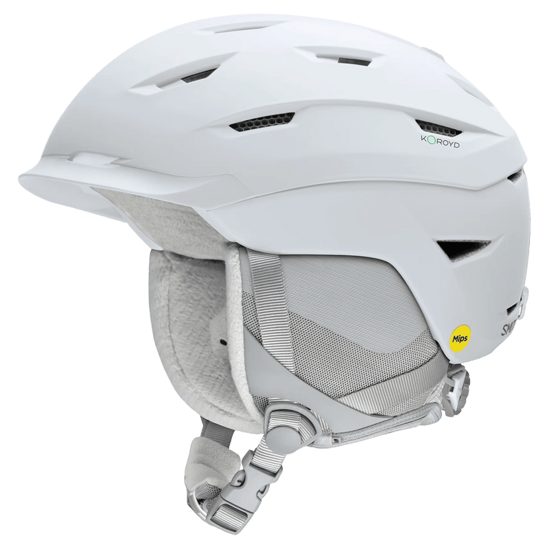 Main view of the Smith Liberty Mips Helmet in Matte White colourway, unisex's model