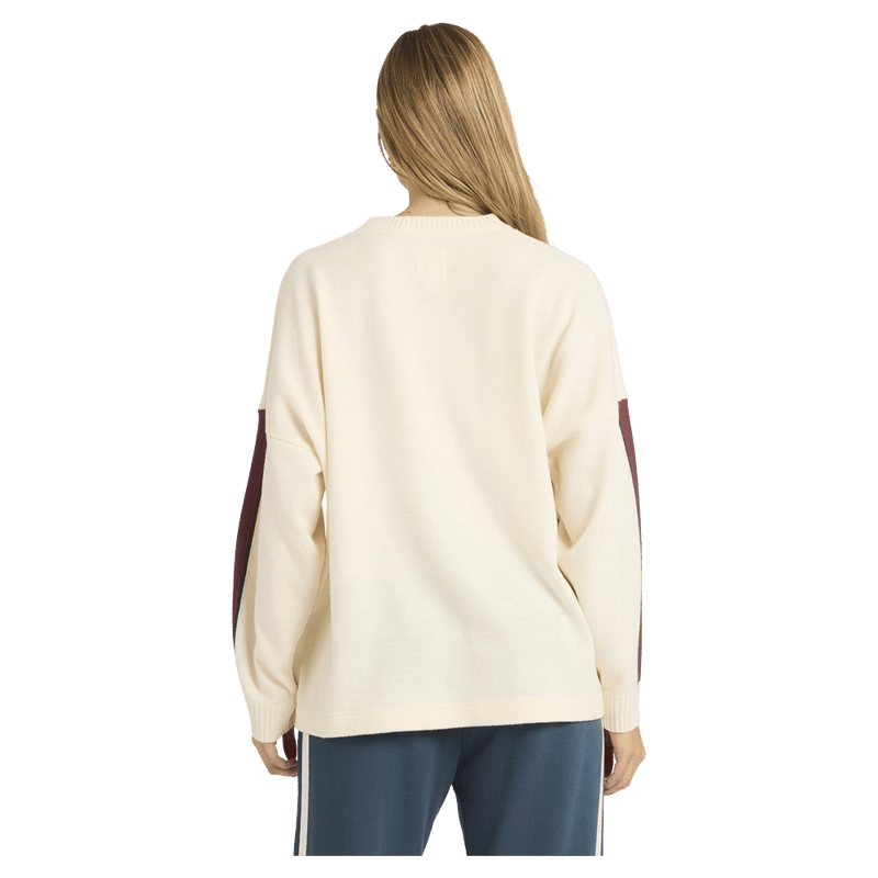 Back view of women wearing the Billabong Endless Ease Sweater in Salt Crystal