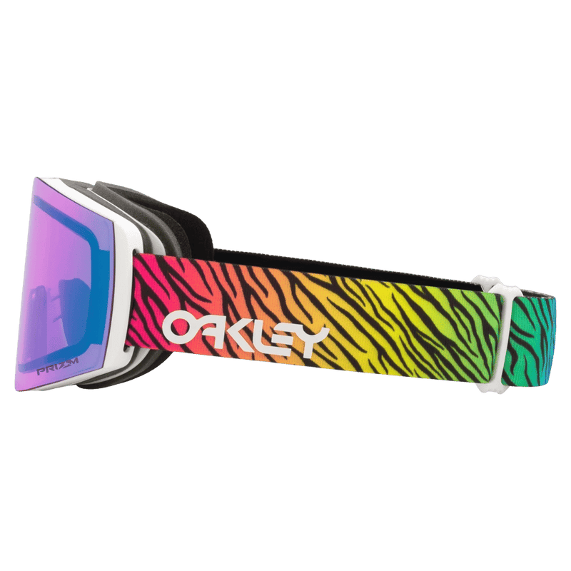 Side view of the Oakley Fall Line XL Goggles in Bengal White, Prizm Iced lens, unisex model
