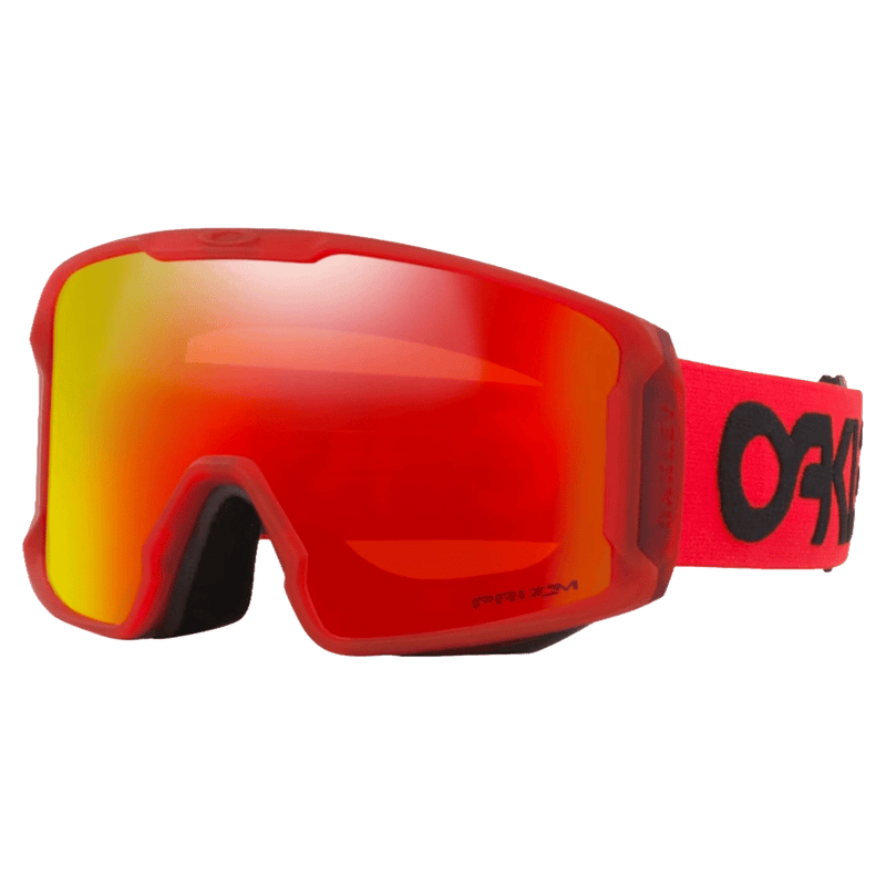 Main view of the Oakley Line Miner XL Goggles in Redline, Prizm Torch lens, unisex model