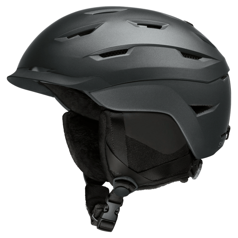 Main view of the Smith Liberty Mips Helmet in Matte Black Pearl colourway, unisex's model