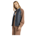 Side view of women wearing the Billabong OG Real Jacket - Womens in Stormy