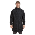 Front view of the XTM Stash 2L 3/4 Rain Jacket in Black colourway, unisex's model