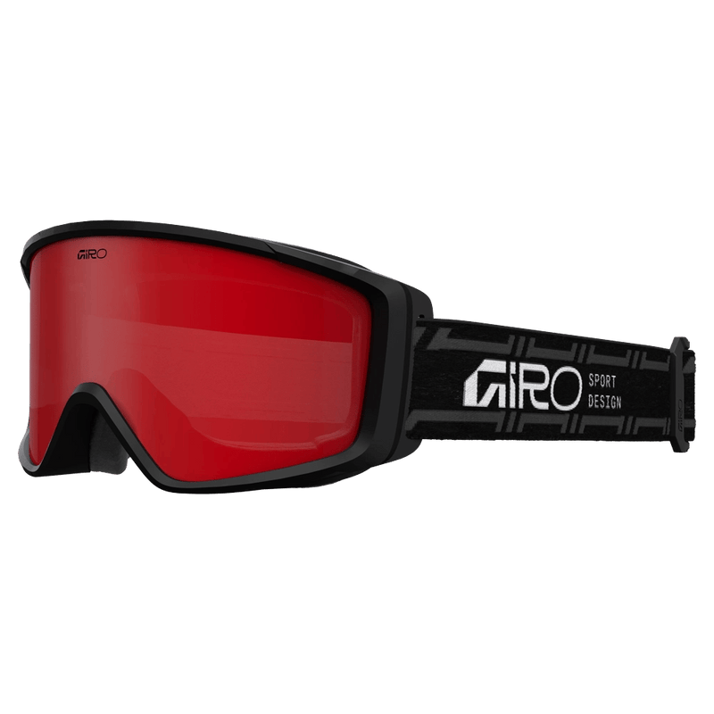 Main view of the Giro Index 2.0 AF Goggles in Stacked Black, Amber Scarlett lens, unisex model