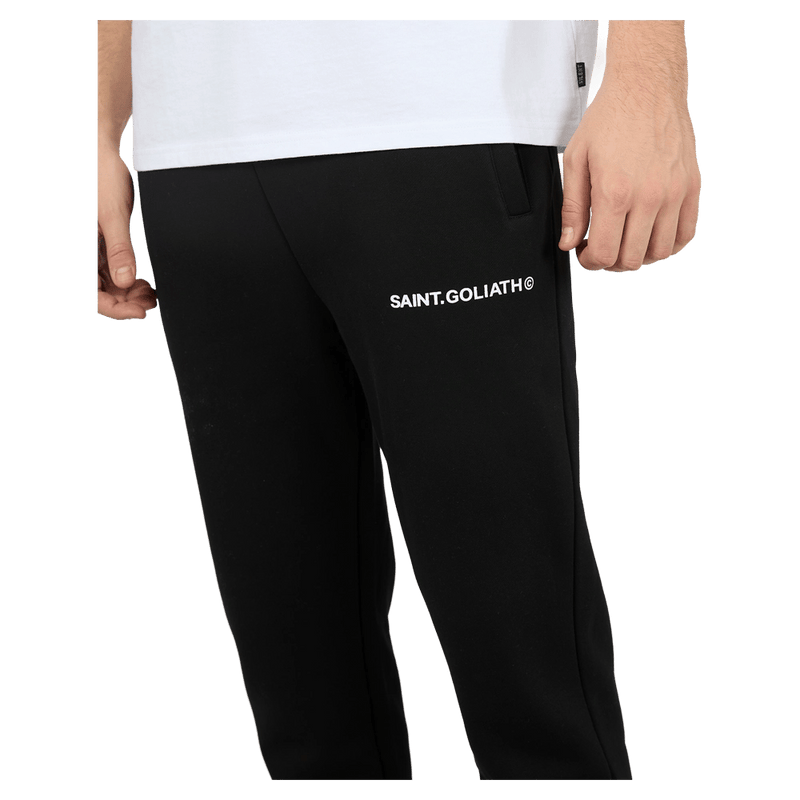 Close view of the St Goliath ID Sweatpants in Black colourway, men's model