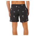 Back view of the Rip Curl Fun Times Shorts in Washed Black colourway, men's model
