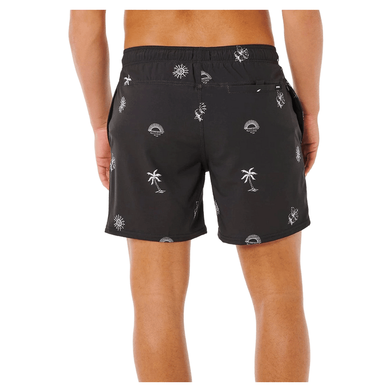 Back view of the Rip Curl Fun Times Shorts in Washed Black colourway, men's model