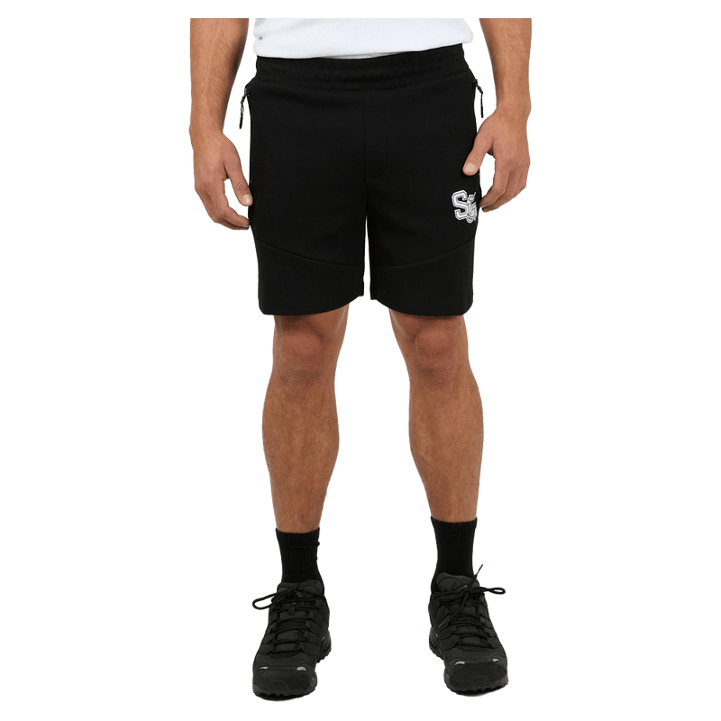 Front view of the St Goliath Interval Shorts in Black colourway, men's model