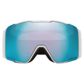 Front view of the Oakley Line Miner Pro XL Goggles in White, Prizm Sapphire and Iced lens, unisex model