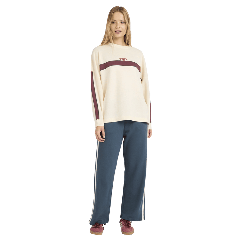 Front view of women wearing the Billabong Endless Ease Sweater in Salt Crystal