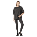 Full view of the PE NATION Core Oversized Tee Caviar Tee,  26/27 Womens's model