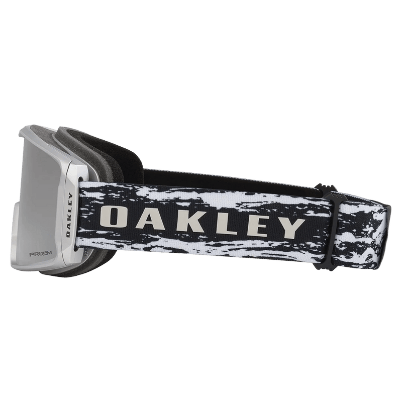 Side view of the Oakley Line Miner XM Goggles in Ayumu Sig., Prizm Black lens, unisex model