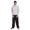 Front view of man wearing the Billabong Adiv Mock Pop Hoodie in Light Grey Heather