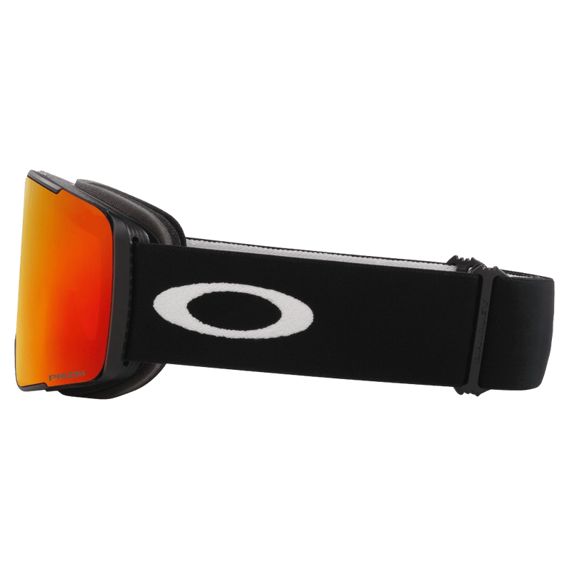Side view of the Oakley Line Miner Pro XL Goggles in Black, Prizm Torch and Iced lens, unisex model