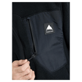 Chest pocket  view of the Burton Cinder Full-Zip Fleece in True Black colourway, unisex's model