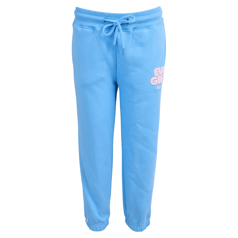Main view of the Eve Girl Sport Club Track Pant in Blue colourway, toddler's model