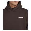 Front close view of man wearing the Billabong Adiv Slant Pop Hoodie  in Chocolate