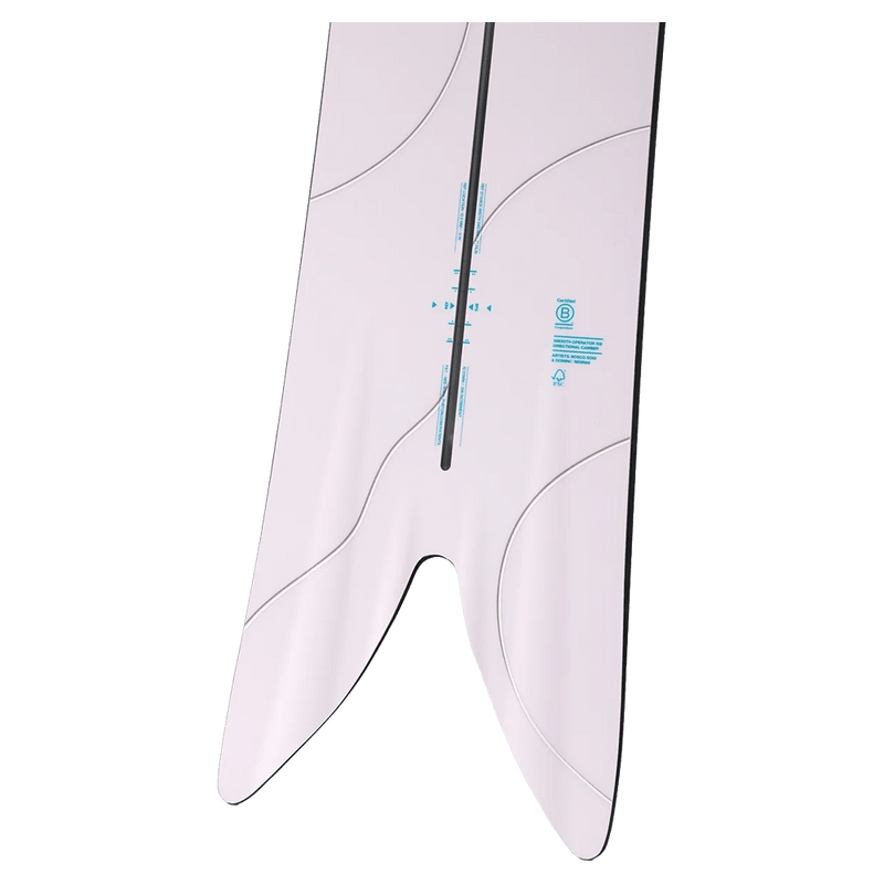 Tail view of the Burton Smooth OP Water Snowboard,  26/27 unisex's model