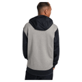Back view of the Burton Oak Full-Zip Hoodie in True Black Heather colourway, mens's model