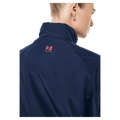 Close Back view of the PE NATION Shield Dark Navy Jacket,  26/27 Womens's model