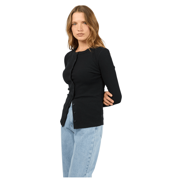 Button Up Long Sleeve Tee - Womens