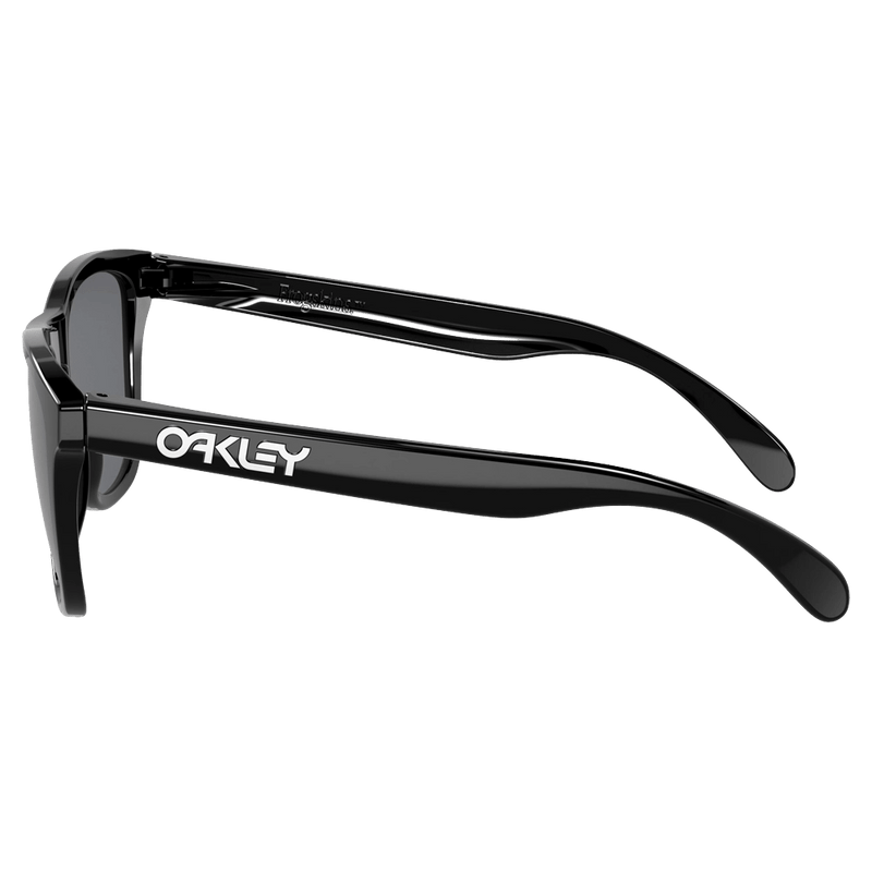 Side view of the Oakley Frogskin Sunglasses in Polished Black colourway, unisex's model