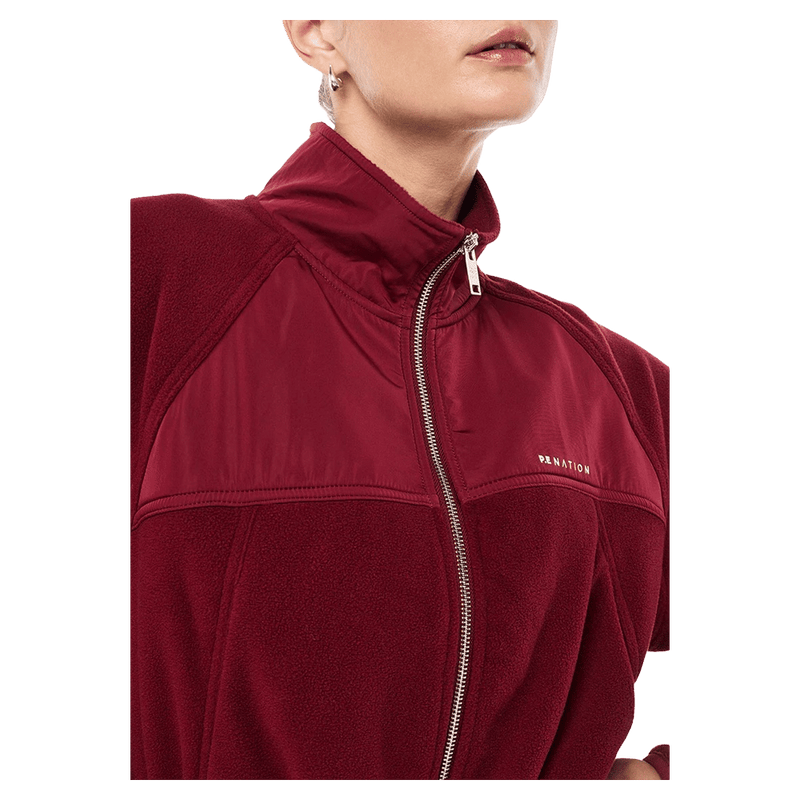 Close view of the P.E NATION Form  Cabernet Jacket,  26/27 Womens's model
