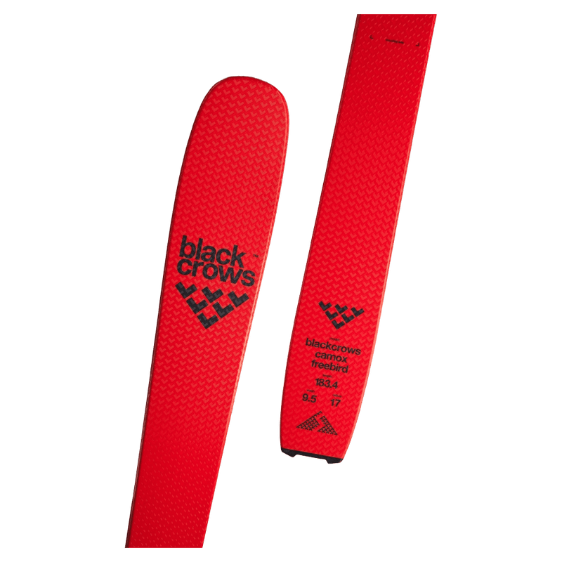 Close view of the Black Crows CAMOX FREEBIRD Skis,  26/27 unisex's model