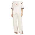 Front close view of women wearing the Billabong Back To It Trackpants - Womens in Salt Crystal
