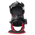 Red Burton Cartel X Snowboard Bindings birdseye view