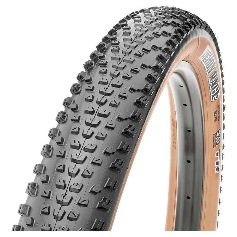 Main view of the Maxxis Rekon Race Bike Tyre in Black colourway, EXO Wire 60TPI model