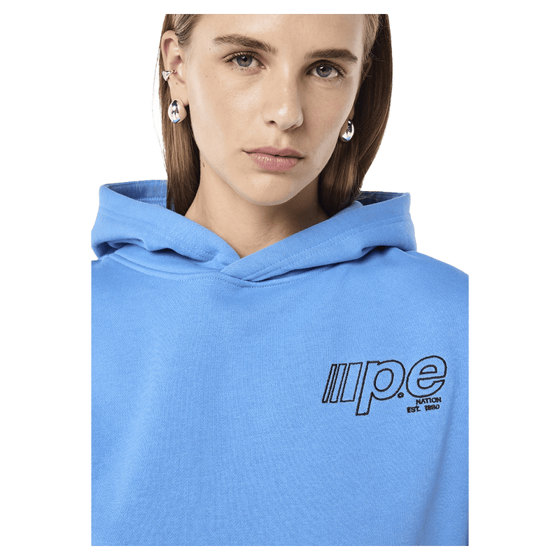 Close view of the PE NATION Glide Hoodie Marina Jumper,  26/27 Womens's model