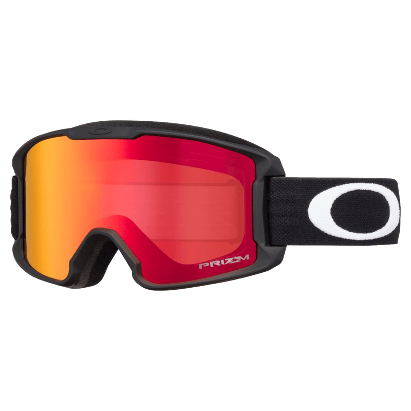 Main view of the Oakley Line Miner XS Goggles in Matte Black, Prizm Torch lens, kids model