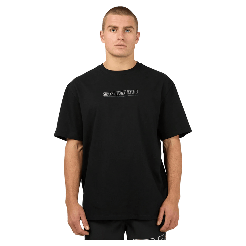 Main view of the St Goliath Hyperlink Tee in Black colourway, men's model