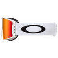 Side view of the Oakley Line Miner XL Goggles in Matte White, Prizm Torch lens, unisex model
