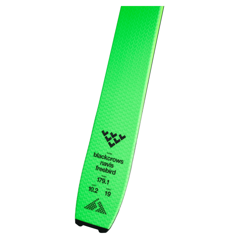 Tail view of the Black Crows NAVIS FREEBIRD Skis,  26/27 unisex's model