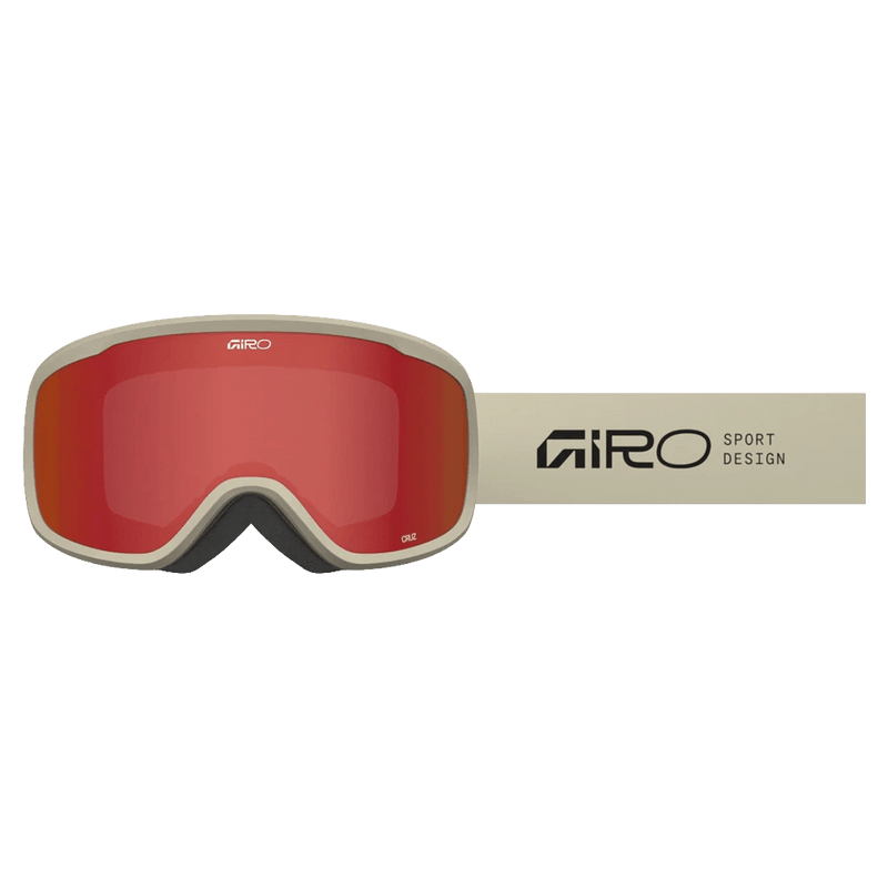 Strap view of the Giro Cruz Goggles in Stacked Stone, Amber Scarlett lens, unisex model