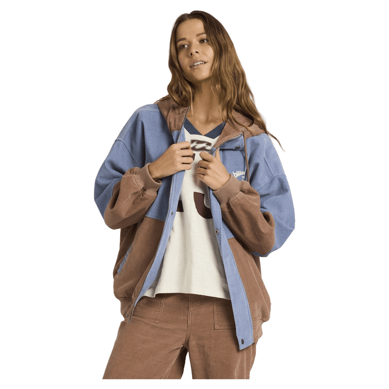 Front view of women wearing the Billabong Set The Tone Jacket - Womens in Multi colour