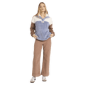 Front view of women wearing the Billabong Vibes Back Pullover - Womens  in Low Tide