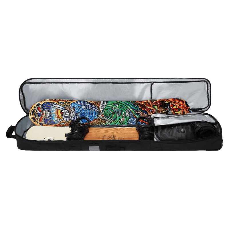 Inside view of the Dakine Row Roller SB Bag in Black colourway, unisex's model