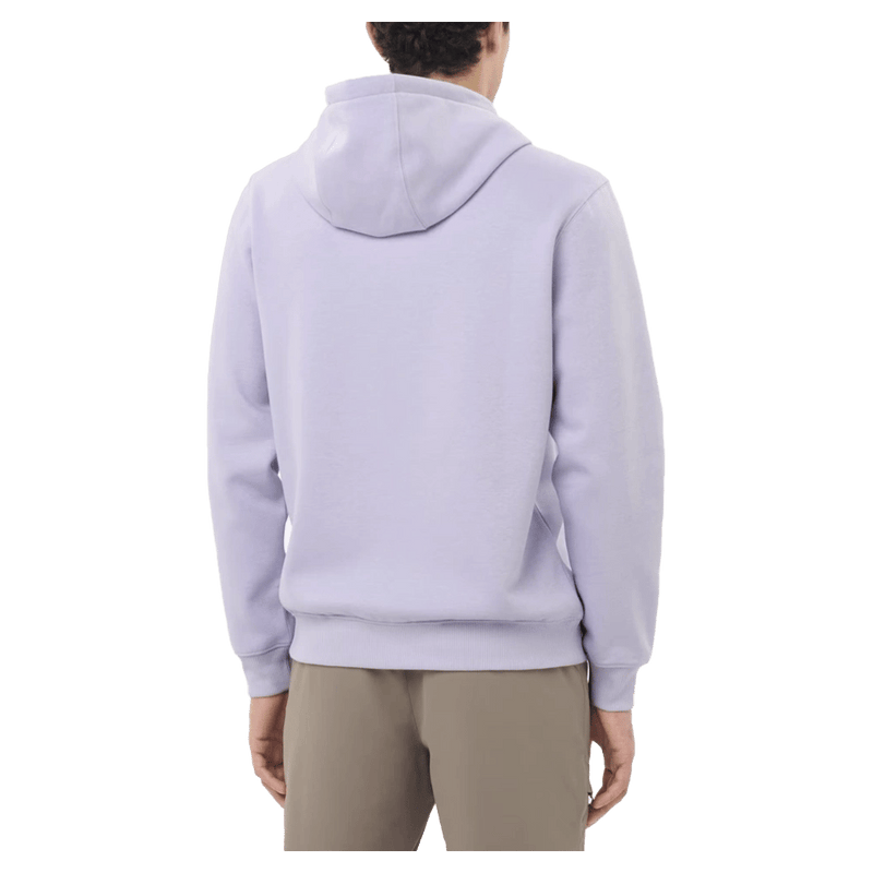 Back view of the Salomon 2026 Logo Hoodie in Cosmic Sky colourway, unisex's model.