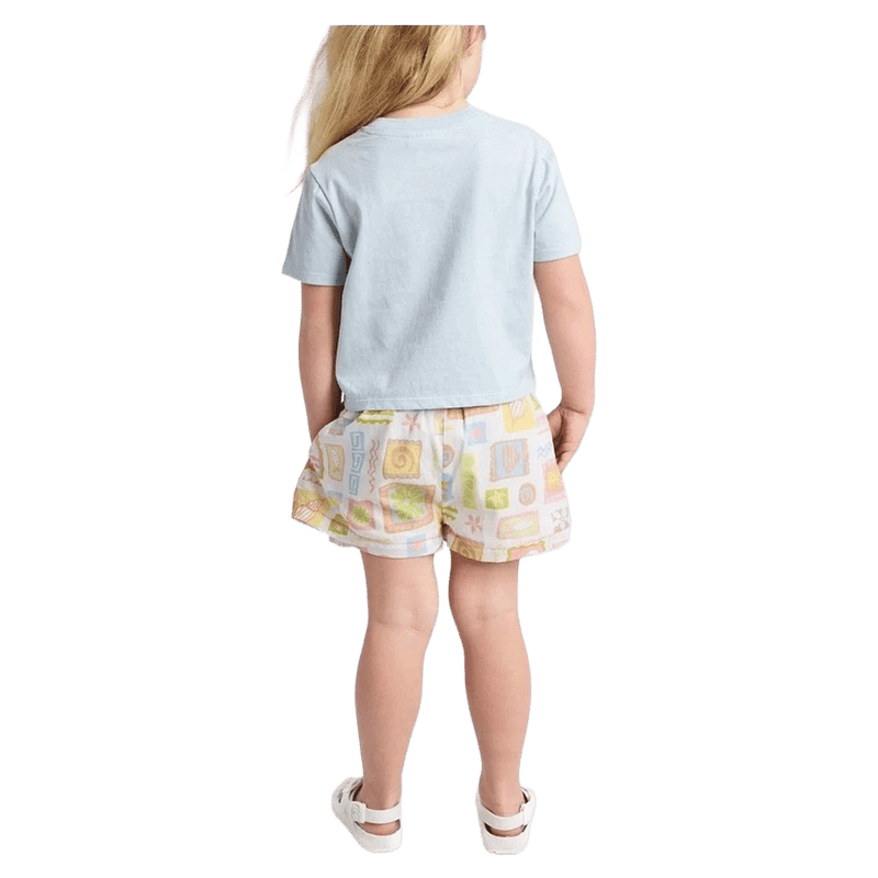 Back view of the Eve Girl Matisse Shorts in Print colourway, toddler's model