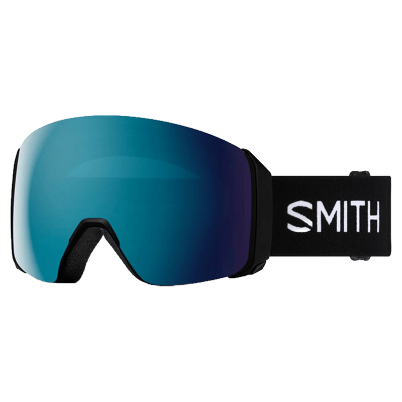 Main view of the Smith 4D MAG XL Goggles in Black, Sun Blue Mirror lens, unisex model