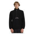 Front close view of man wearing the Billabong Boundary Mockneck Jumper in Black